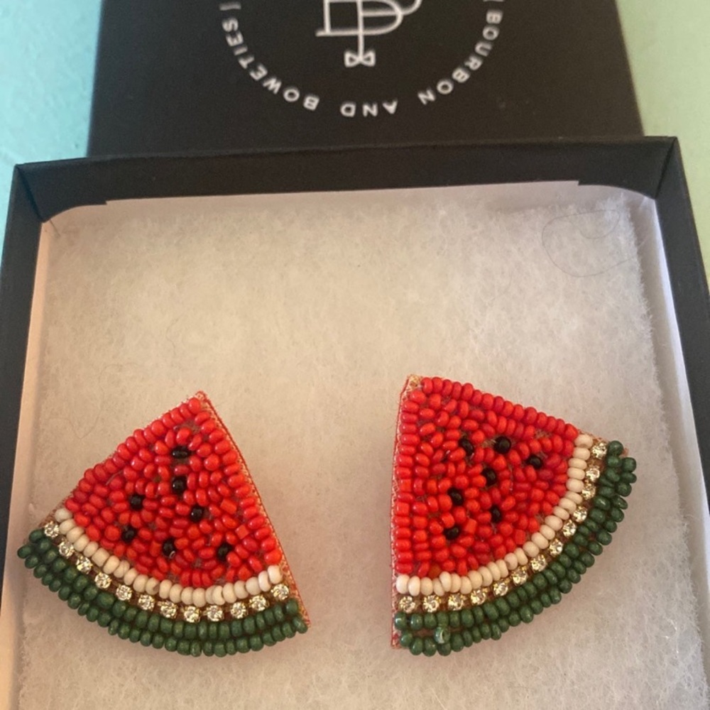 Bourbon and Bowties watermelon earrings